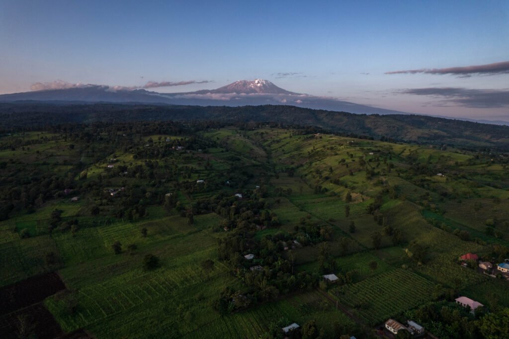 Aerial drone view of the landscape